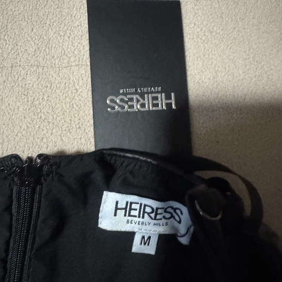 Heiress Beverly Hills Vegan Leather Plunge Midi Dress - Picture 12 of 12